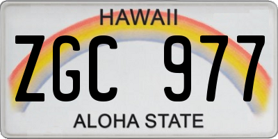 HI license plate ZGC977