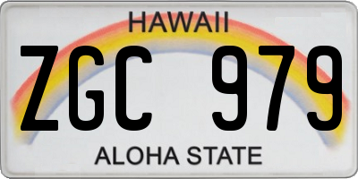 HI license plate ZGC979