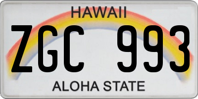 HI license plate ZGC993