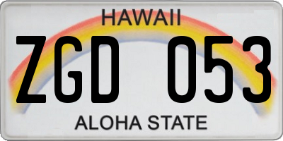 HI license plate ZGD053