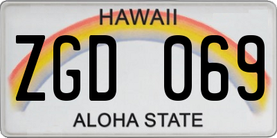 HI license plate ZGD069