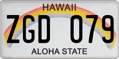 HI license plate ZGD079