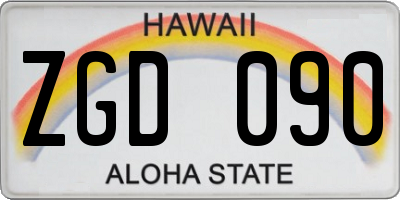 HI license plate ZGD090