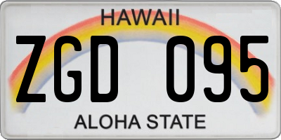 HI license plate ZGD095