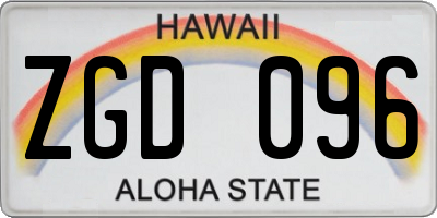 HI license plate ZGD096