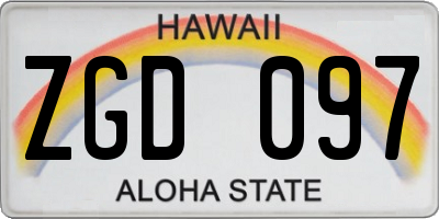 HI license plate ZGD097