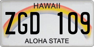 HI license plate ZGD109