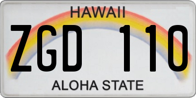 HI license plate ZGD110