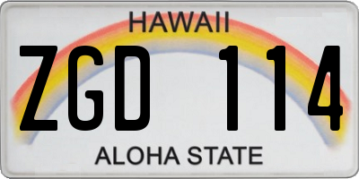 HI license plate ZGD114