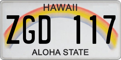 HI license plate ZGD117