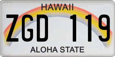 HI license plate ZGD119