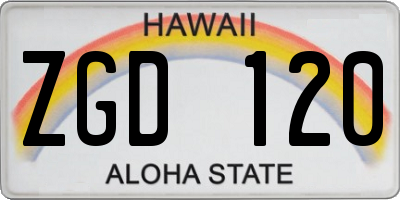 HI license plate ZGD120