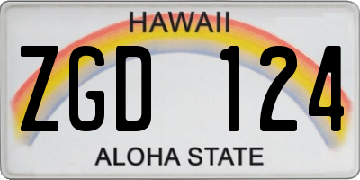 HI license plate ZGD124