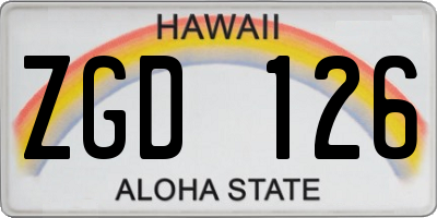 HI license plate ZGD126