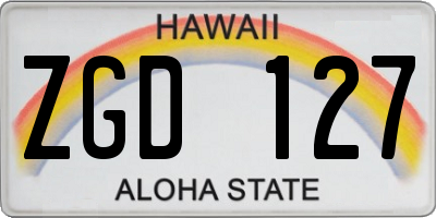 HI license plate ZGD127