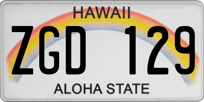HI license plate ZGD129