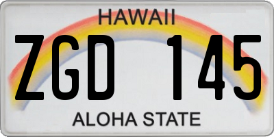 HI license plate ZGD145