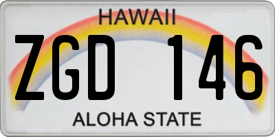 HI license plate ZGD146