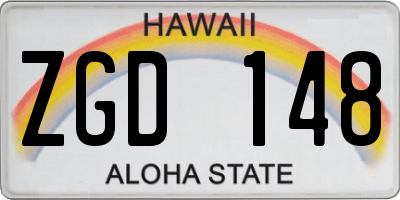 HI license plate ZGD148