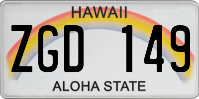 HI license plate ZGD149