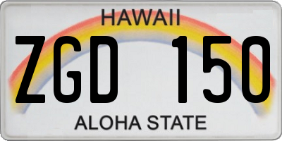 HI license plate ZGD150