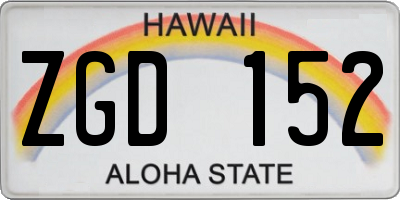 HI license plate ZGD152