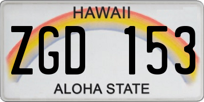 HI license plate ZGD153