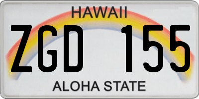 HI license plate ZGD155