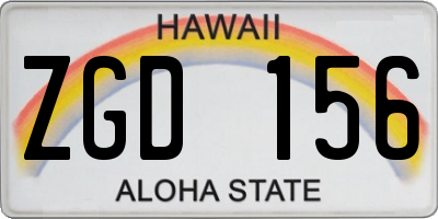 HI license plate ZGD156