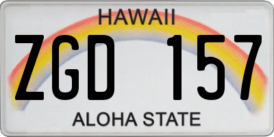 HI license plate ZGD157