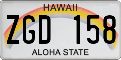HI license plate ZGD158