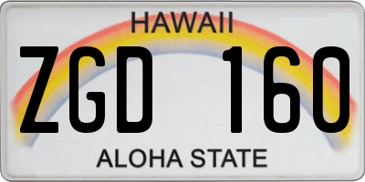 HI license plate ZGD160