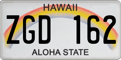 HI license plate ZGD162