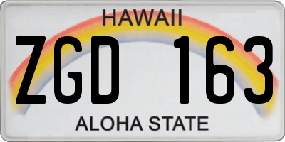 HI license plate ZGD163