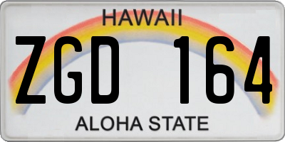 HI license plate ZGD164