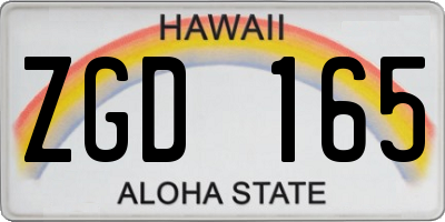 HI license plate ZGD165