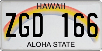 HI license plate ZGD166
