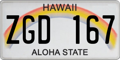HI license plate ZGD167