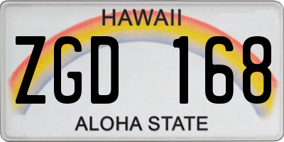 HI license plate ZGD168