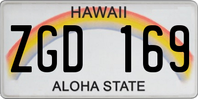 HI license plate ZGD169
