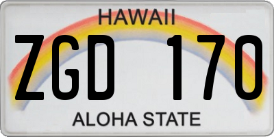 HI license plate ZGD170