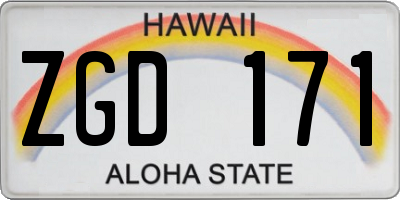 HI license plate ZGD171