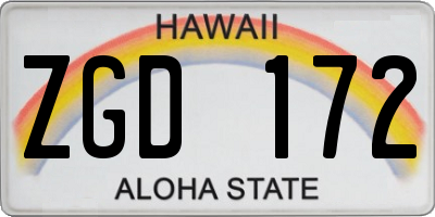 HI license plate ZGD172
