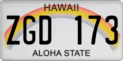 HI license plate ZGD173
