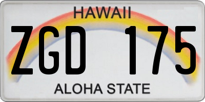 HI license plate ZGD175