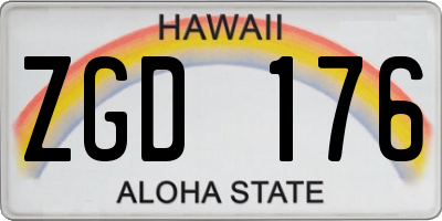 HI license plate ZGD176