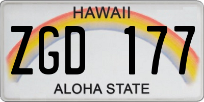 HI license plate ZGD177