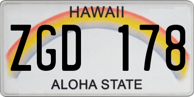 HI license plate ZGD178