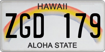 HI license plate ZGD179