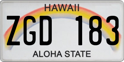 HI license plate ZGD183